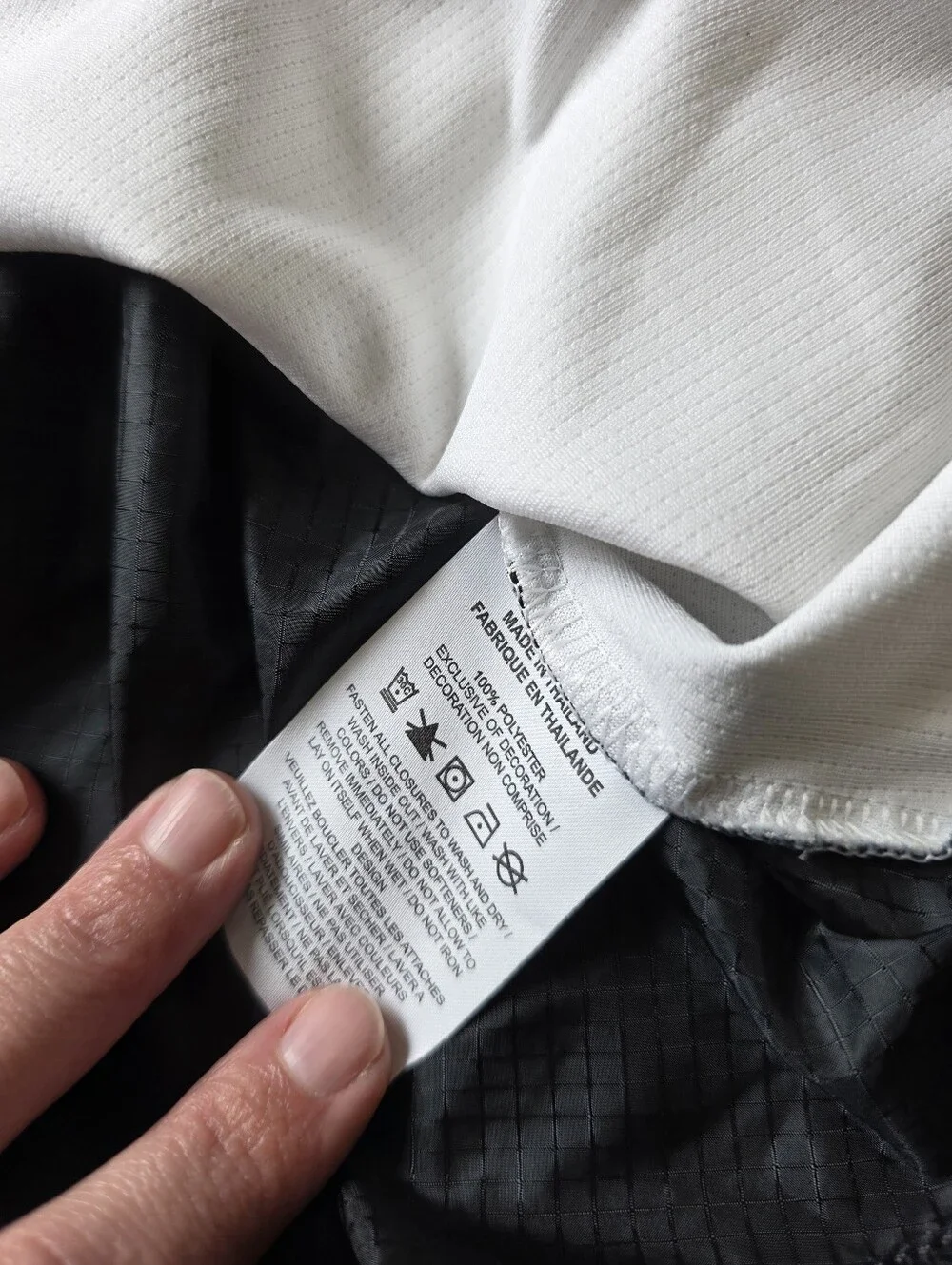 Nike Air Long Sleeve Polo Top in White with Black Trim
